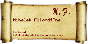 Mihalek Filoména névjegykártya